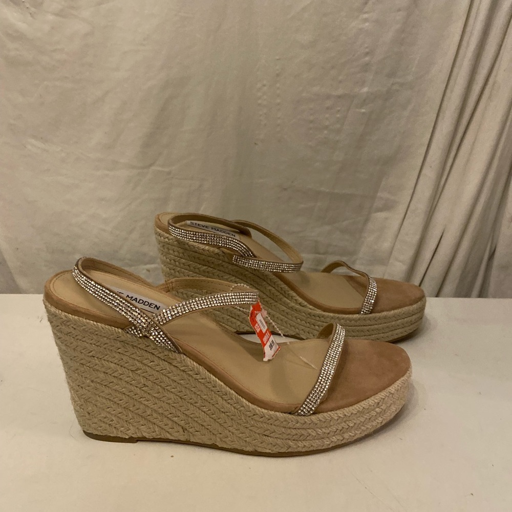 Steve Madden rhinestone wedge sandals size 11 NWT